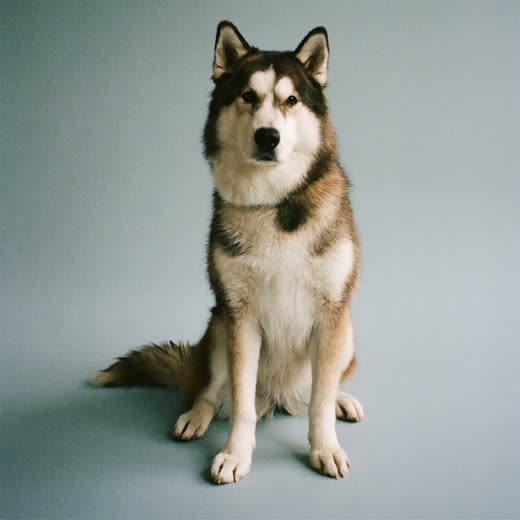 A thick-coated dog after a de-shedding brush out